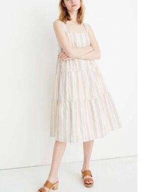 Madewell Rainbow Striped Tiered Sundress